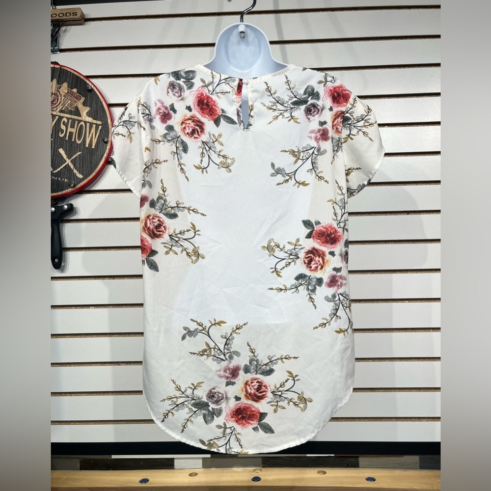 White floral blouse size large - Picture 4 of 6